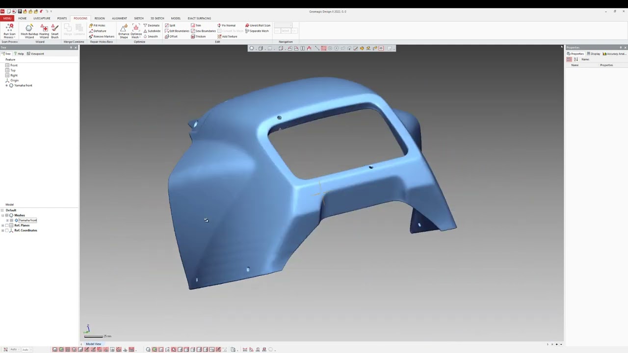 3D Scanning Services - Yamaha front fairing watertight STL mesh