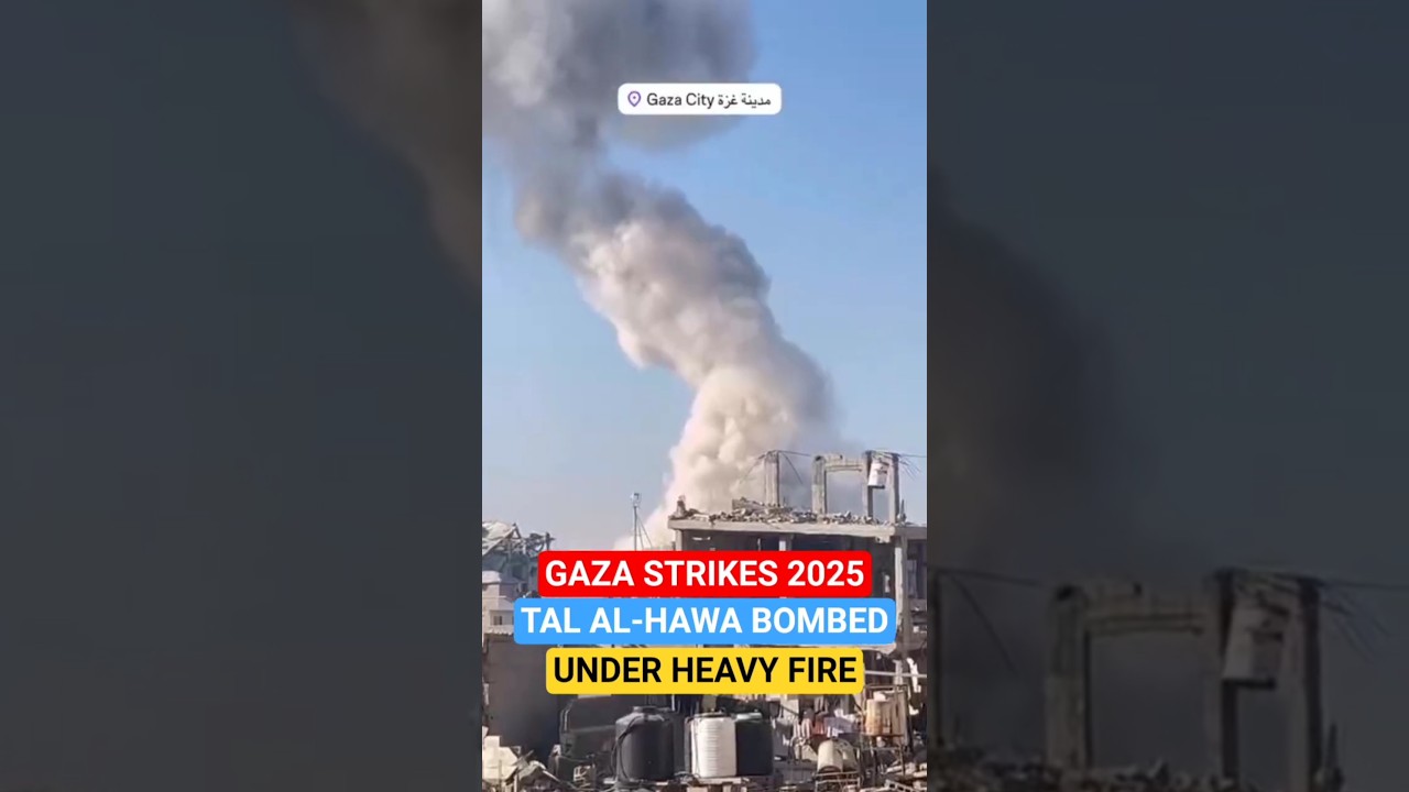 Gaza Under Fire: Israeli Strikes Hit Tal Al-Hawa Neighborhood #middleeast #gazaunderattack #gazacity