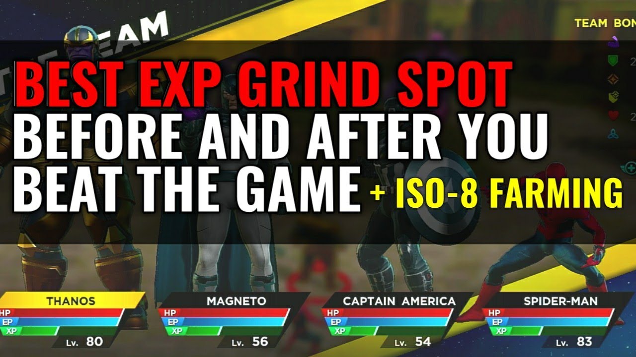 BEST EXP GRIND SPOT before and after you beat the game in Marvel ultimate alliance 3