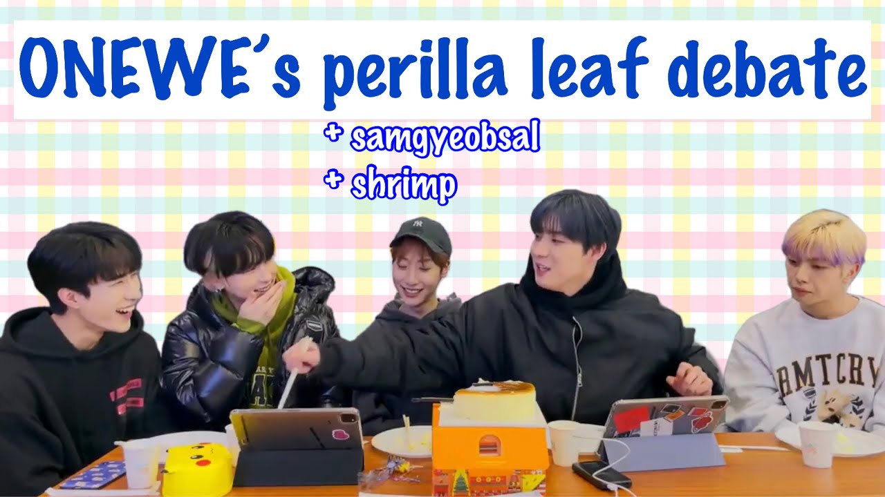 [ONEWE/SUB] ONEWE's perilla leaf debate (+ samgyeopsal & shrimp)