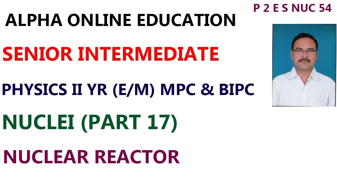 INTER II YR : PHYSICS II (E/M) TOPIC :  NUCLEI PART 17 NUCLEAR REACTOR