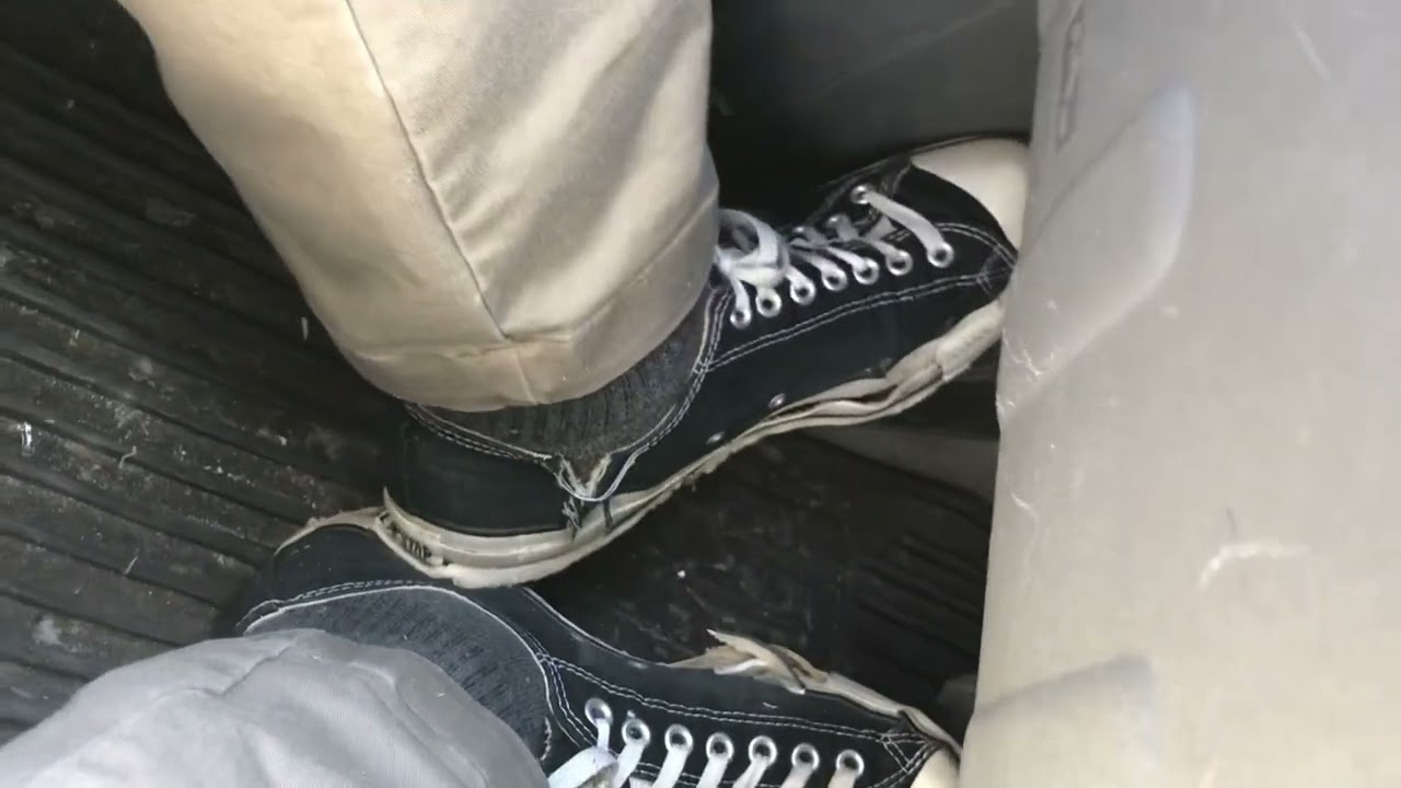 Trashing My Old, Beat, Converse All-Star Chuck Taylor Low Sneakers Shoes While Driving!
