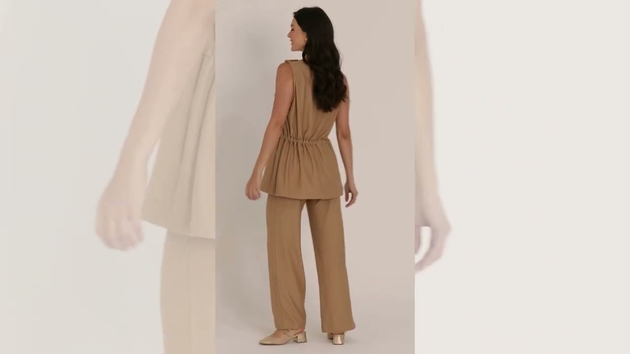 Conjunto Casual: Colete e Cal&ccedil;a Moletom Viscose - Libidus
