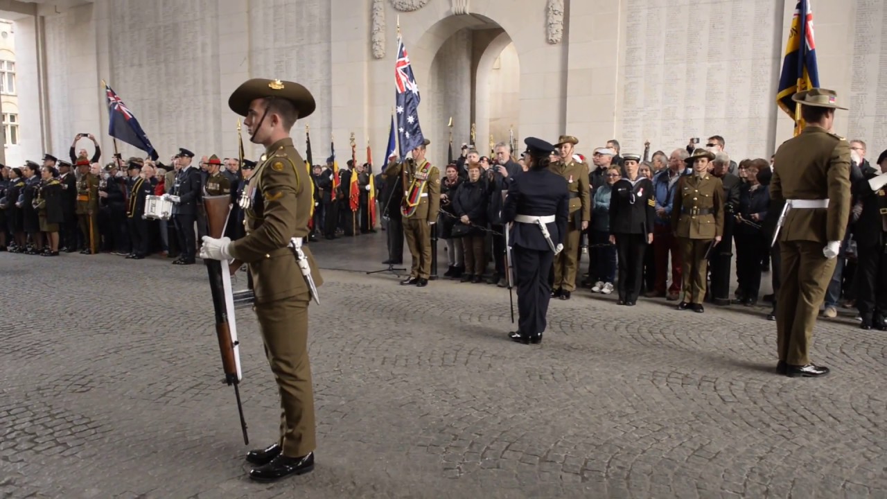 Anzac Day 2018 - Menin Gate Ypres - Catafalque Party (Day ceremony). LAST POST