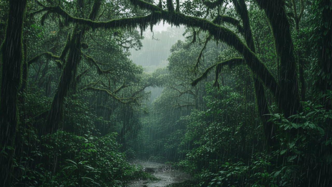Forest Rain & Thunderstorm Sounds 3 Hours | Sleep or Study with Rain White Noise Ambience