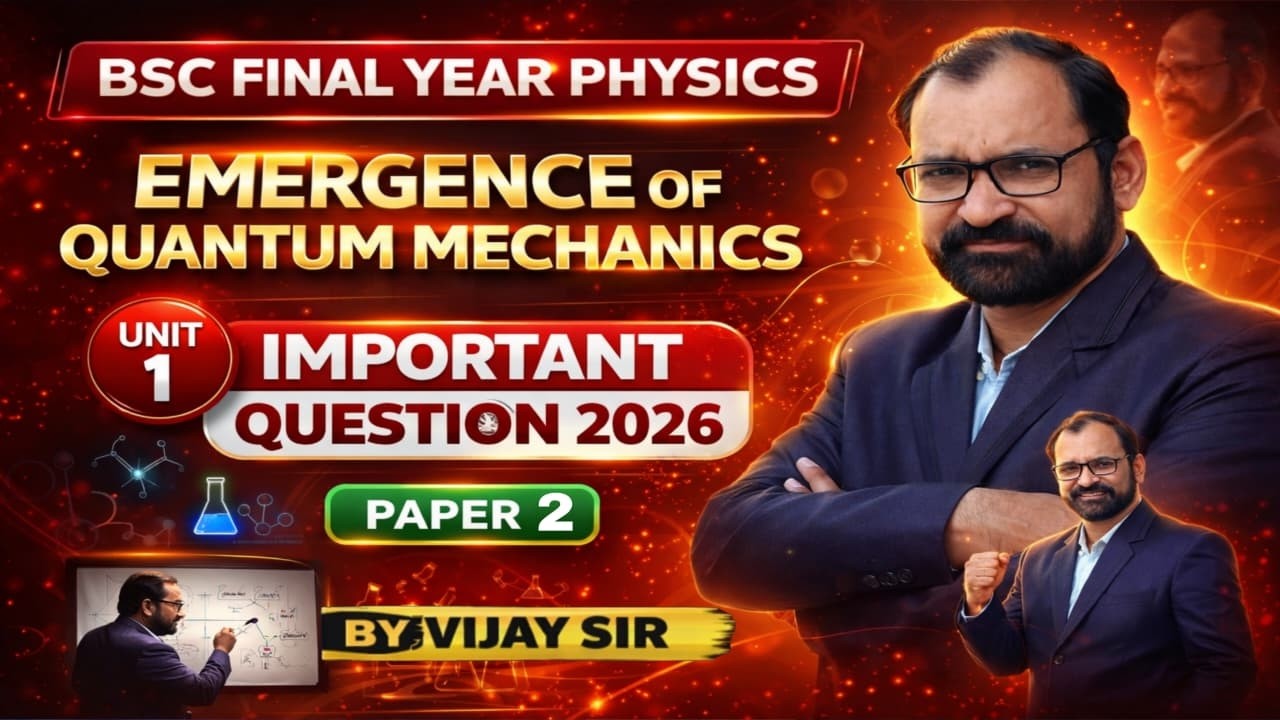 IMP Question Emergence of Quantum Mechanics Bsc Final Physics Paper-2 Unit-01