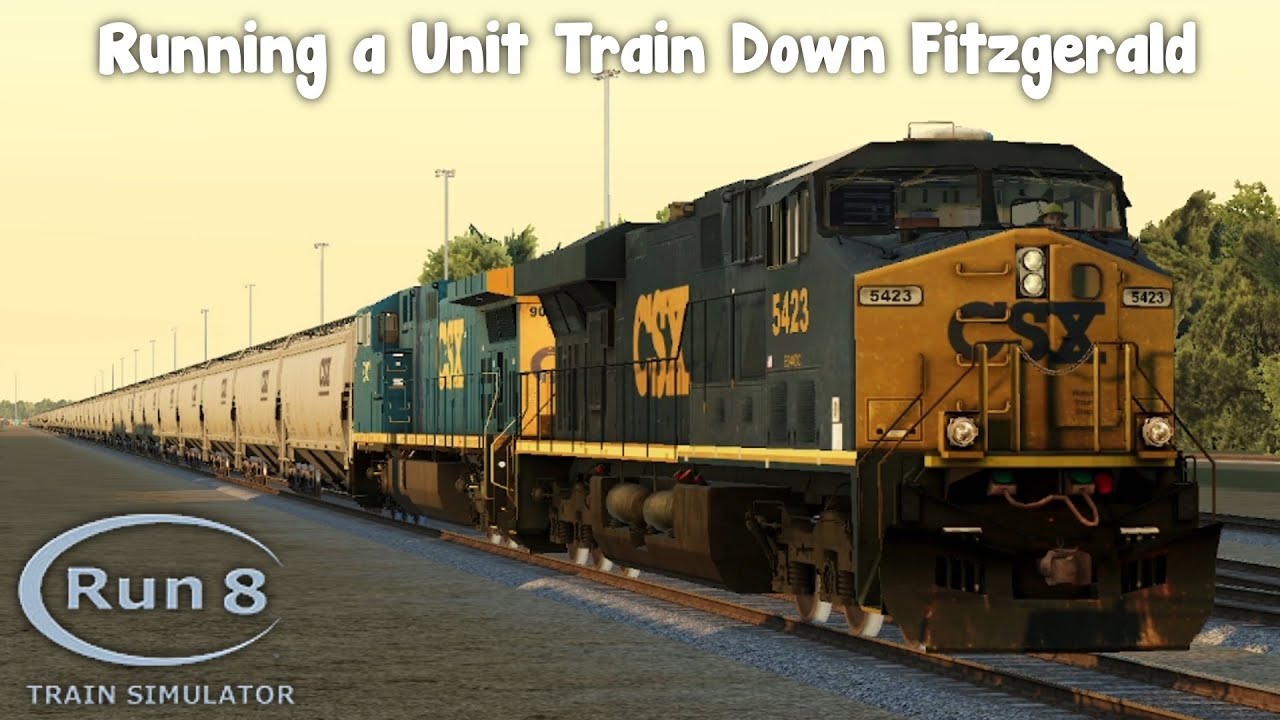 Run8 Train Simulator V3 - Running a Unit Train Down Fitzgerald - #1 of 2