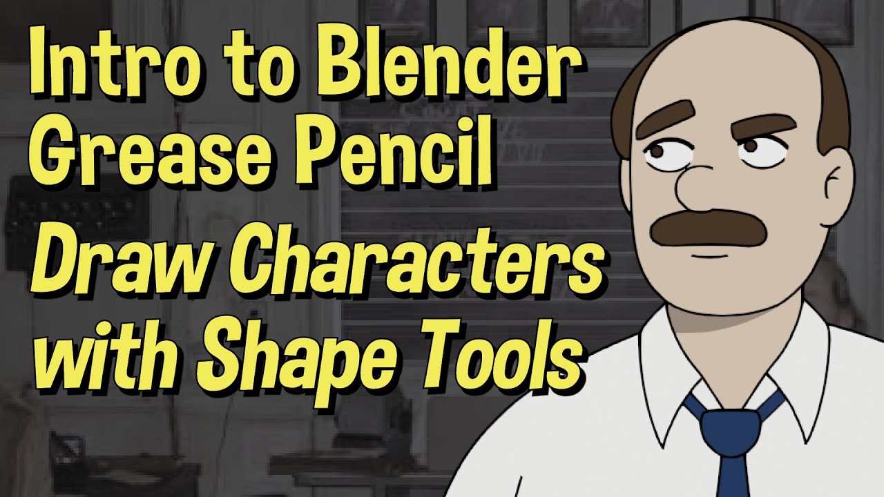How to Draw a Simple 2D Character in Blender Grease Pencil Using Only the Shape Tools
