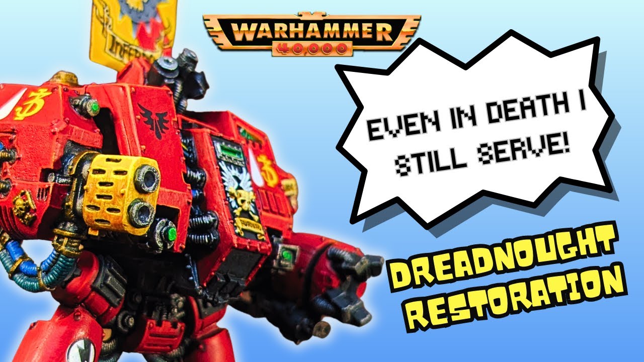 Retro Painting: Blood Angels DREADNOUGHT for my 2nd Edition Space Marines