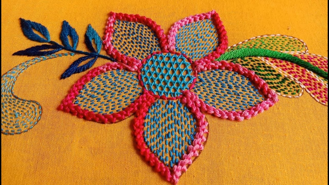 Amazing Hand Embroidery for Beginners, Easy Flower Embroidery Different Classical Stitches at Home