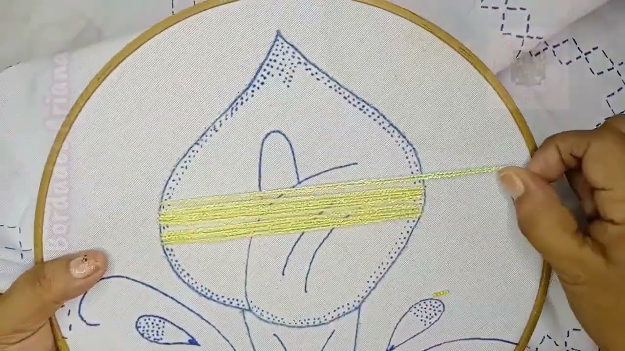 Super idea para bordar una flor alcatraz /Bordado a mano para servilletas 