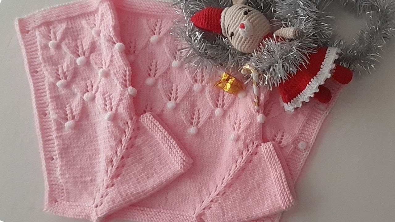 Tomurcuk Yapraklı Kız Bebek Yeleği                    #knitting #örgü #madenin_elemeği