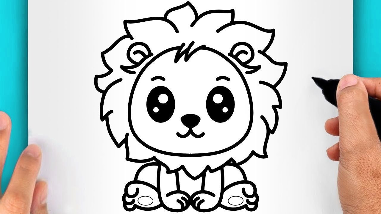 DISEGNI FACILI DA FARE | COME DISEGNARE UN LEONE FACILE (VIDEO DI DISEGNI KAWAII)