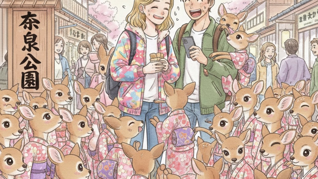 鹿に囲まれてドキドキ💓心温まる体験しました‼️外国人の反応NARA  PARK