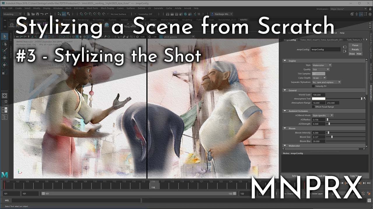 Stylizing a Scene from Scratch #3 - Stylizing the Shot - MNPRX