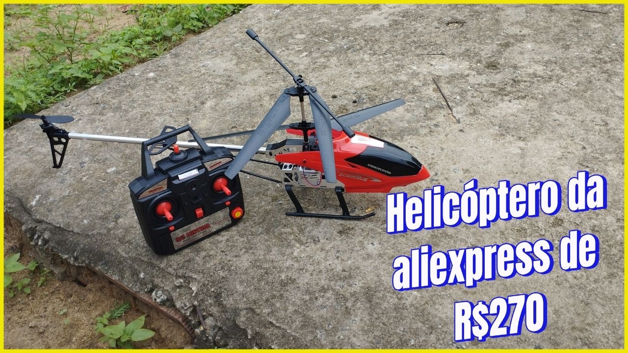 Helicóptero rc com controle remoto extra durável da aliexpress ( MUITO GRANDE 80 CM ) de R$270