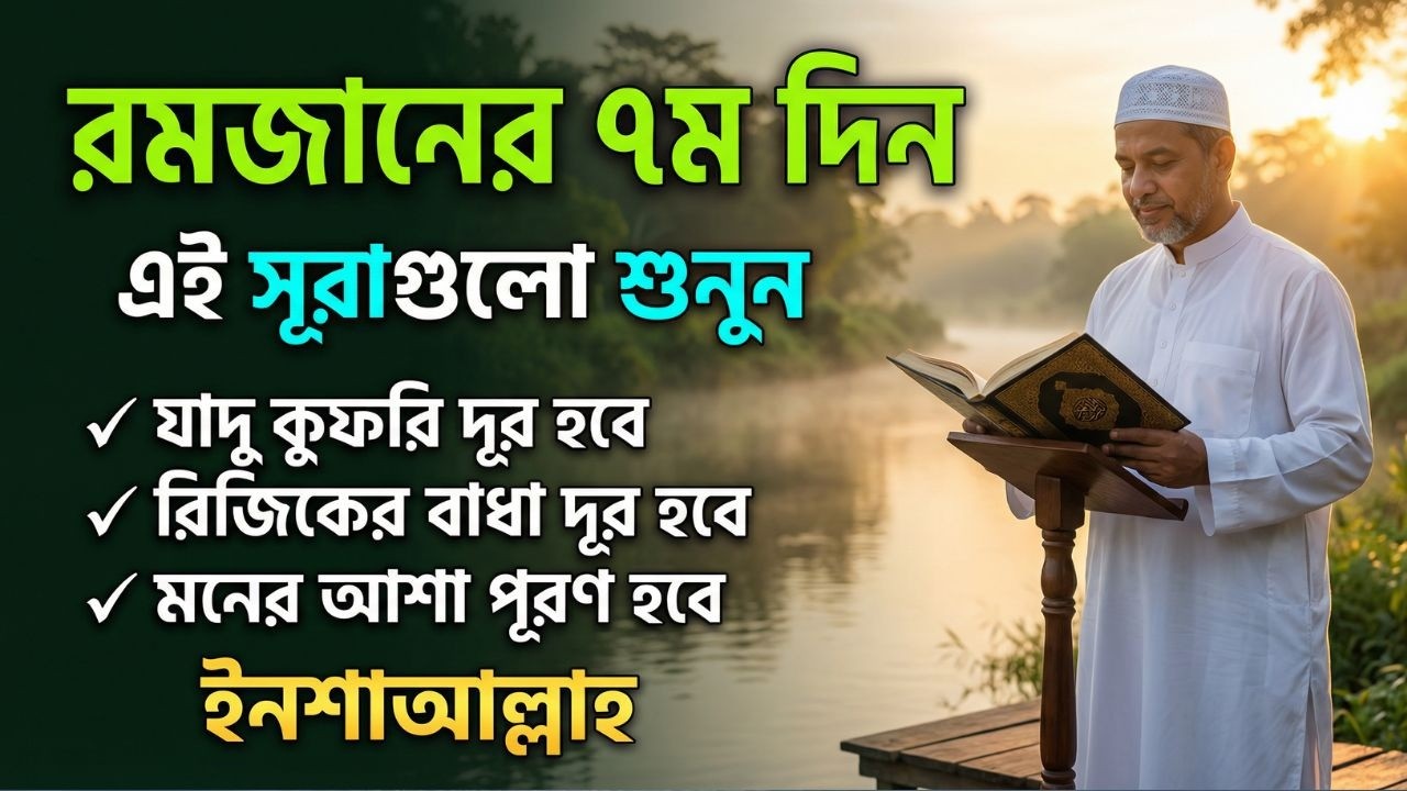 আজ পবিত্র রমজানের ৭ তম - জীন, ভুত, রোগ, দুশ্চিন্তা, বদনজর, রিজিকের বাধা দুর হবে ইনশাআল্লাহ