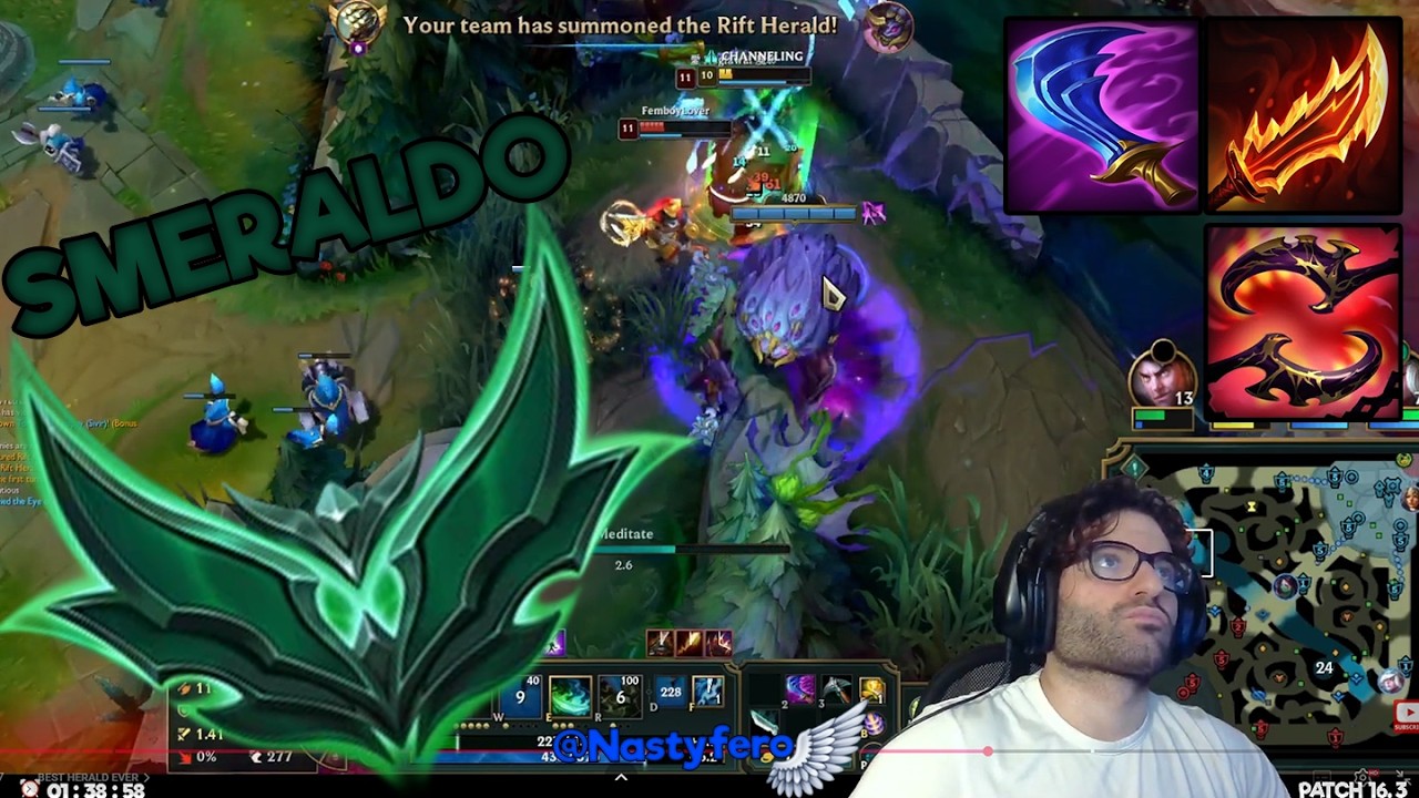 SMERALDO CLAMOROSO con SOLO NEXUS - BEST MASTER YI BUILD - BEST HERALD EVER - League of Legends