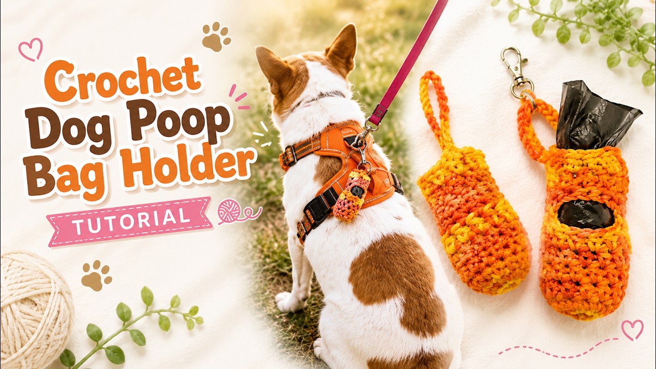 Crochet dog poop bag holder tutorial ( ENG CC) #crochettutorial #crochetforbeginners