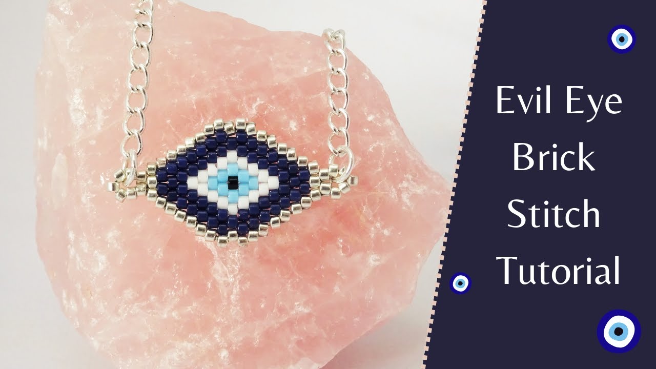 Brick Stitch Evil Eye Bracelet Tutorial / How to Brick Stitch A Evil Eye / Easy Brick Stitch Pattern