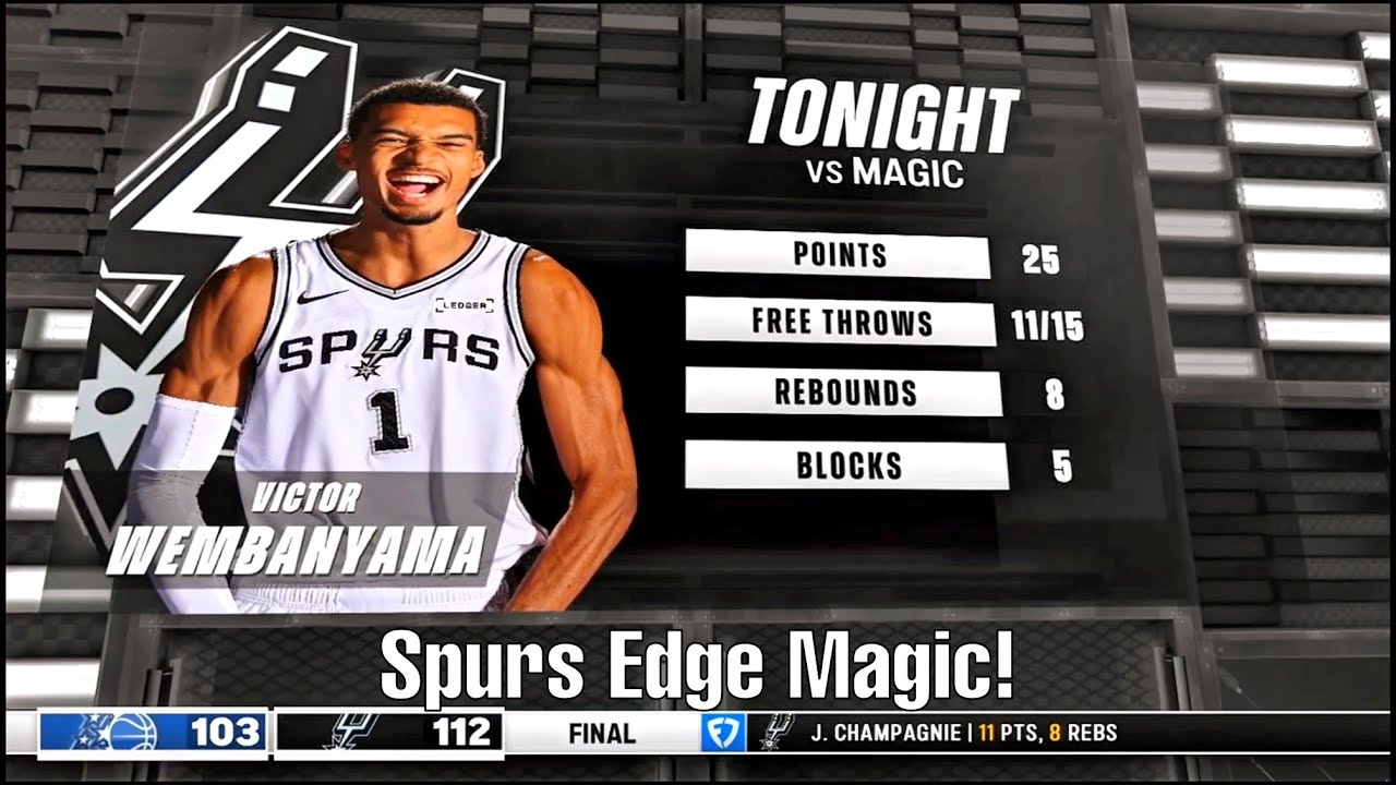 NBA Wembanyama Dominates as Spurs Edge Magic in 112-103 Battle!