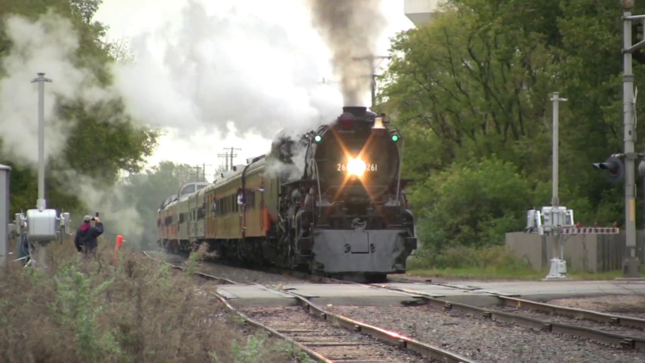 Milwaukee Road 261 on the TC&W -Milw 261 with lots of smoke!-