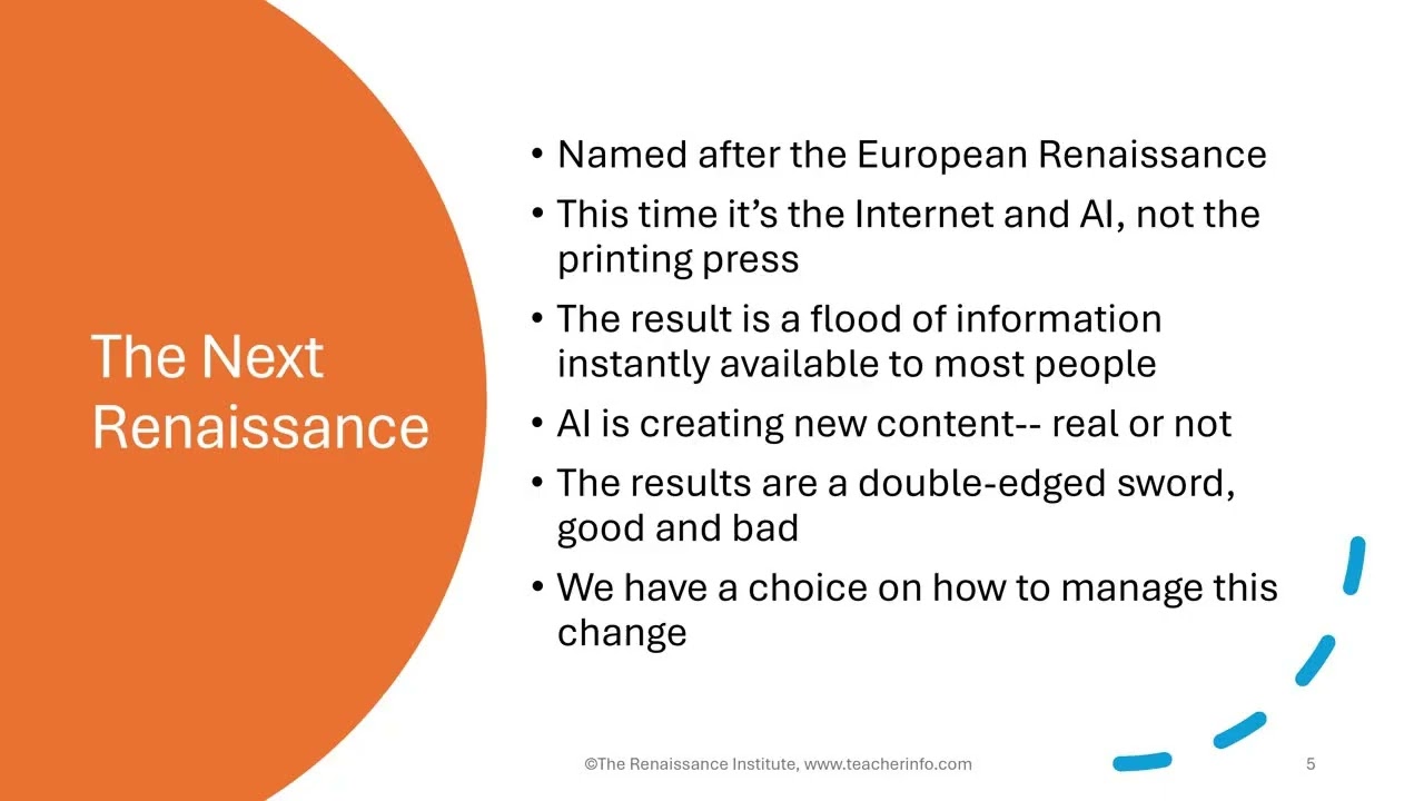 Overview of The Next Renaissance Course.