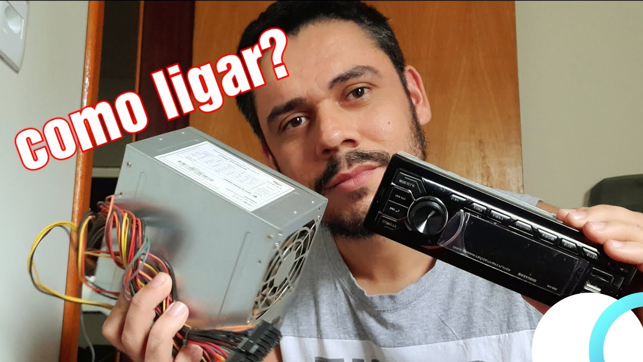 como ligar som de carro com fonte de computador !ligando som de carro na tomada.