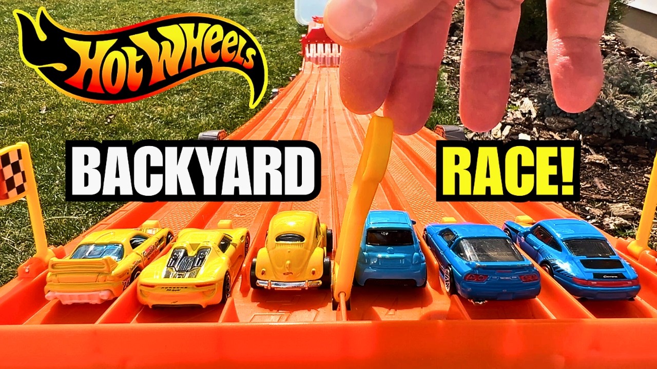 Hot Wheels Outdoor Drag Race! 🏁 6 Cars Tournament Final