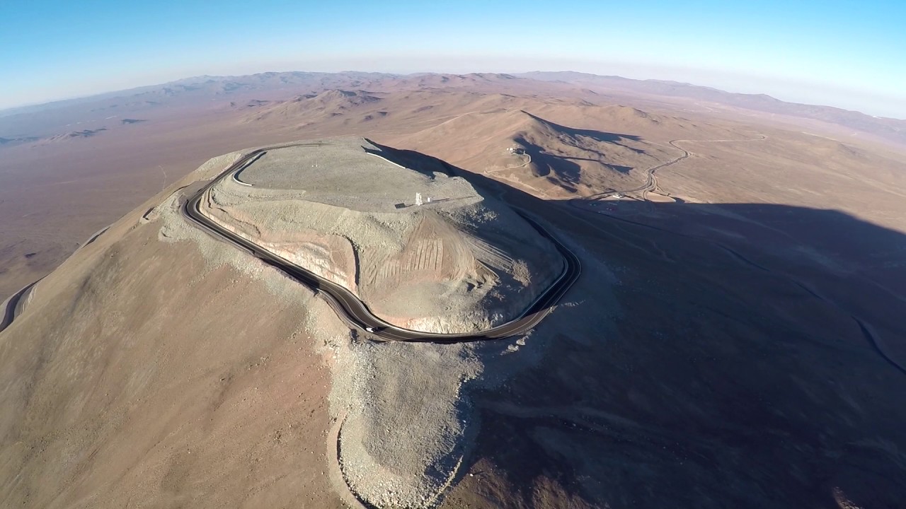 Flying over Cerro Armazones in Chile, construction site for ESO's Extremely Large Telescope ELT.