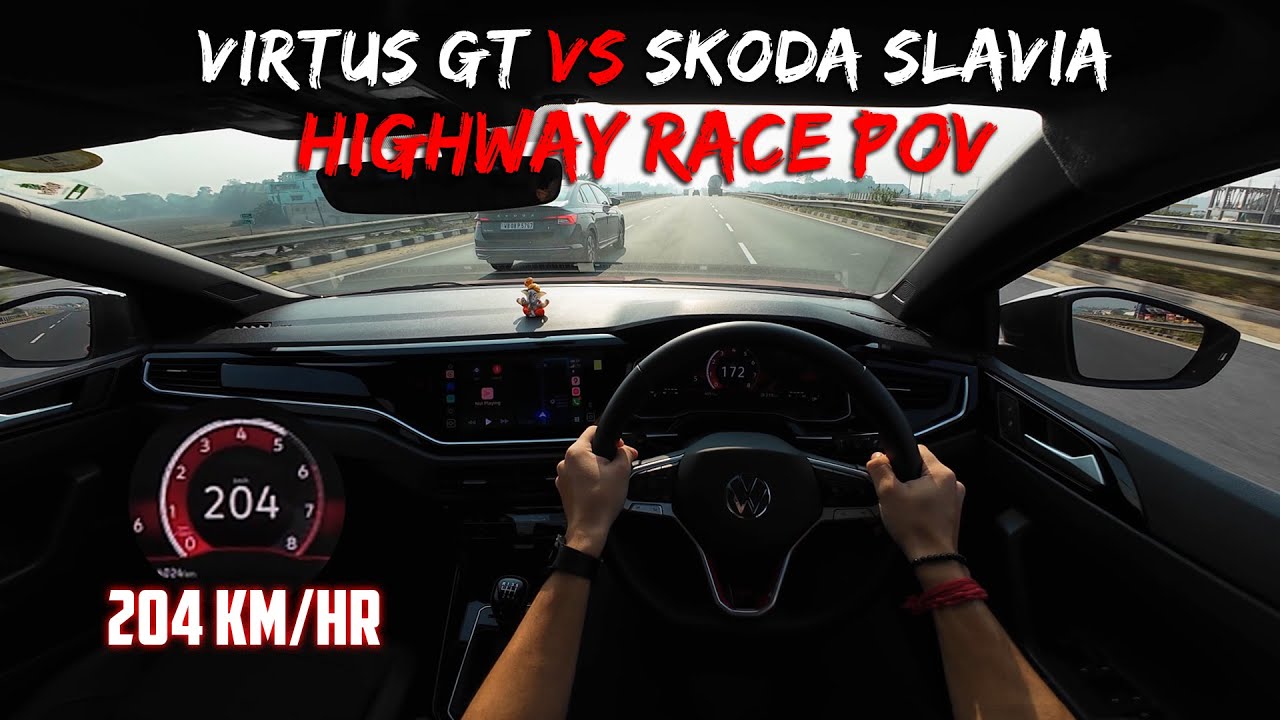 Volkswagen Virtus GT (4K POV) | Intense Highway Race vs Skoda Slavia 1.0 TSI | Hyperdrive 🚀