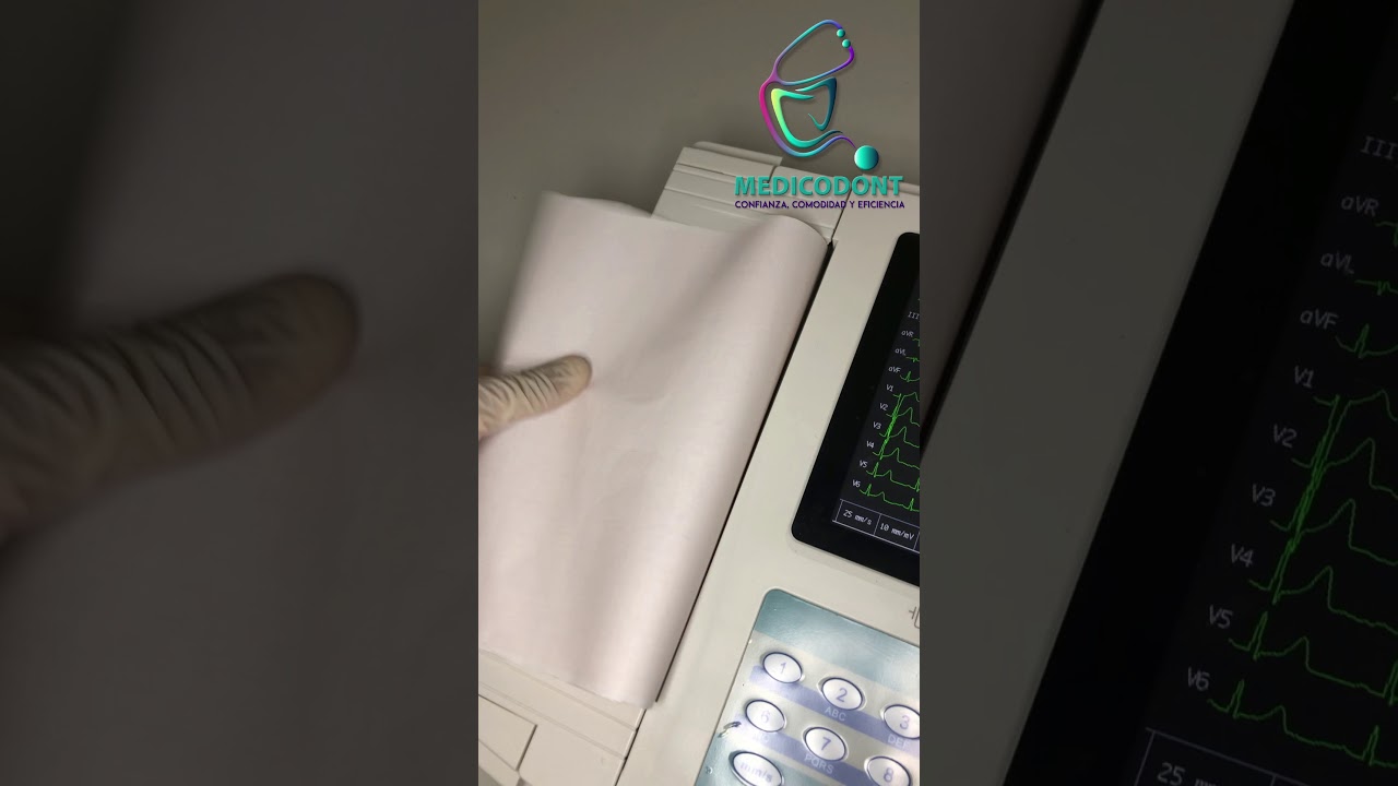 Cómo colocar bien el papel de un electrocardiógrafo (EKG) de 12 canales - Contec ECG1200G