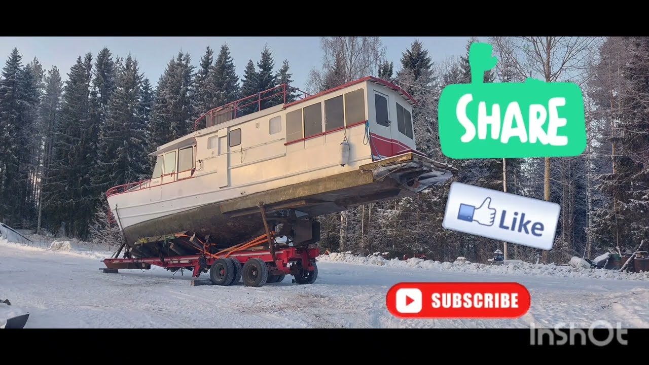 Veneen nosto trailerille