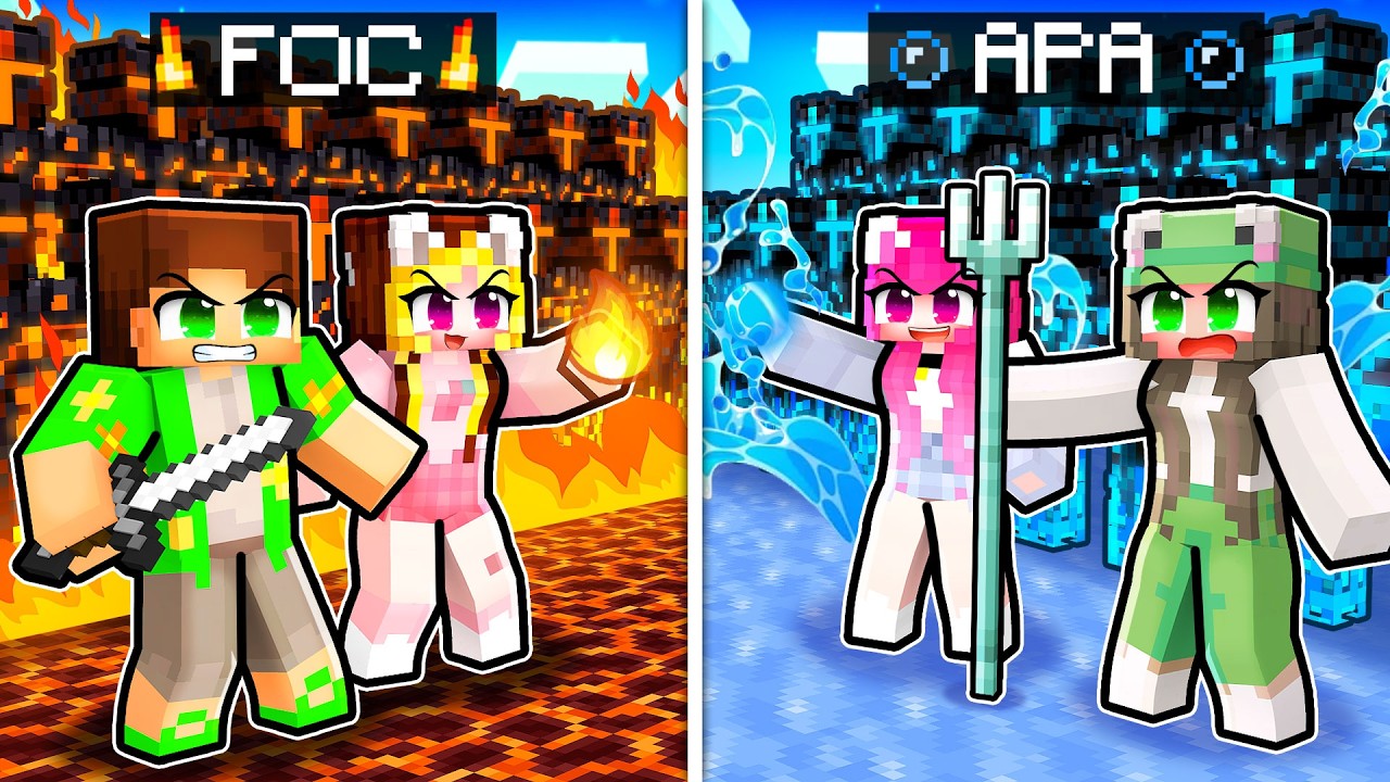 Regatul de *FOC* vs Regatul de *APA* pe Minecraft...