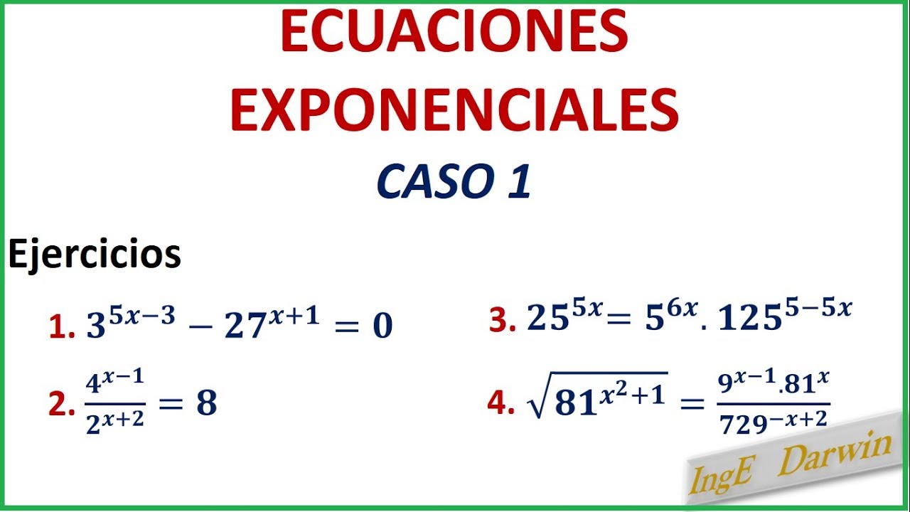 ECUACIONES EXPONENCIALES / CASO 1