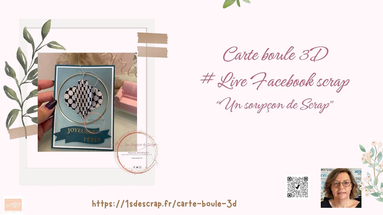 Carte Boule 3D – Noël moderne - Tutoriel scrap by Un soupçon de Scrap