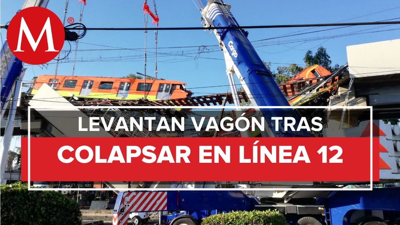 Comienzan a retirar los vagones desplomados de la línea 12 del metro de la CdMx