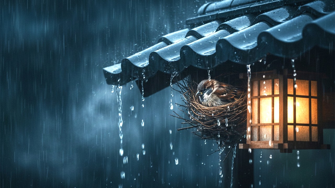Soft Rain on Roof Lofi Japanese 🌧️ Sleeping, Relaxing, Soothing
