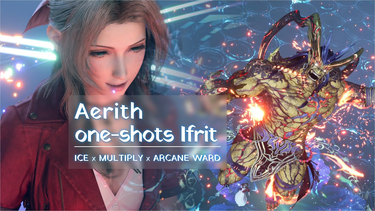 FF7R - Aerith one-shots Ifrit with a Quadruple-Blizzaga