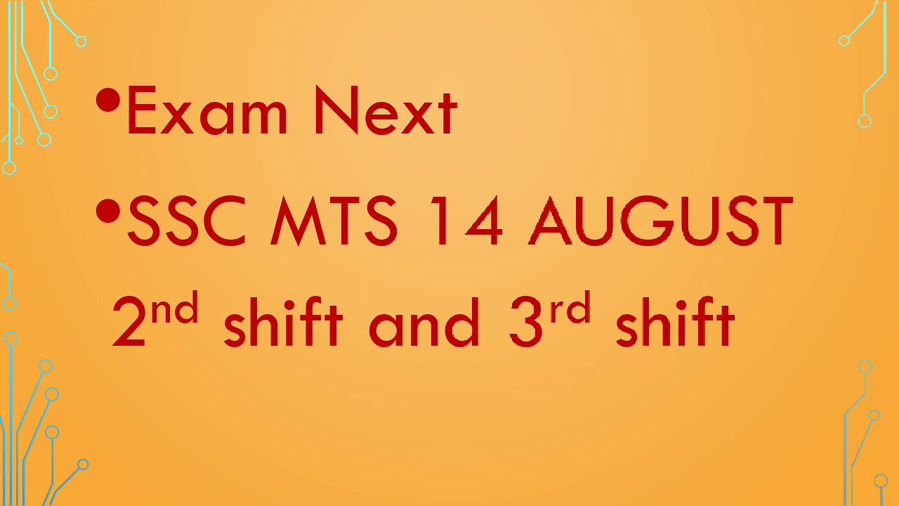 SSC MTS 14 AUGUST 2019 2nd and 3rd shift ALL ORIGINAL WITH ANSWER