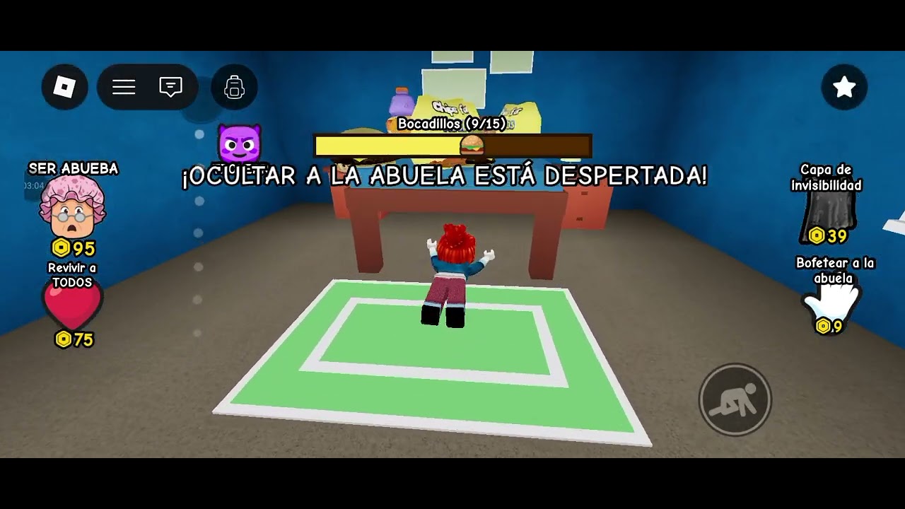 Jugando a roblox no despiertes a la abuela.