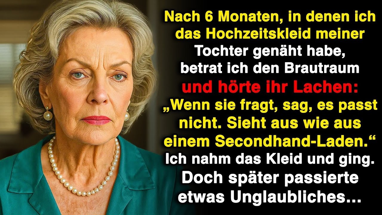 6 Monate nähte ich ihr Hochzeitskleid  Dann hörte ich  „Wenn Mom fragt, sag, es passt nicht “