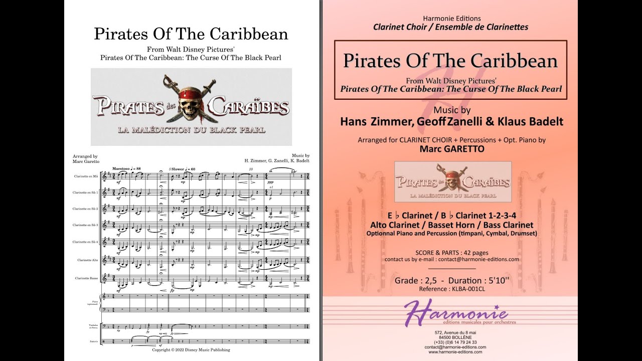 Pirates Of The Caribbean (medley) for Clarinet Choir