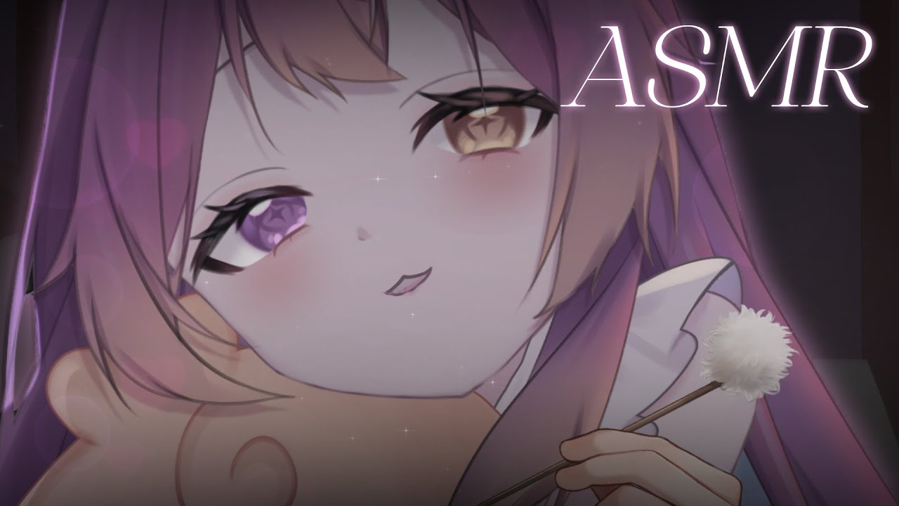 【ASMR】Little sister helps me fall asleep💜Ear cleaning/ear blowing