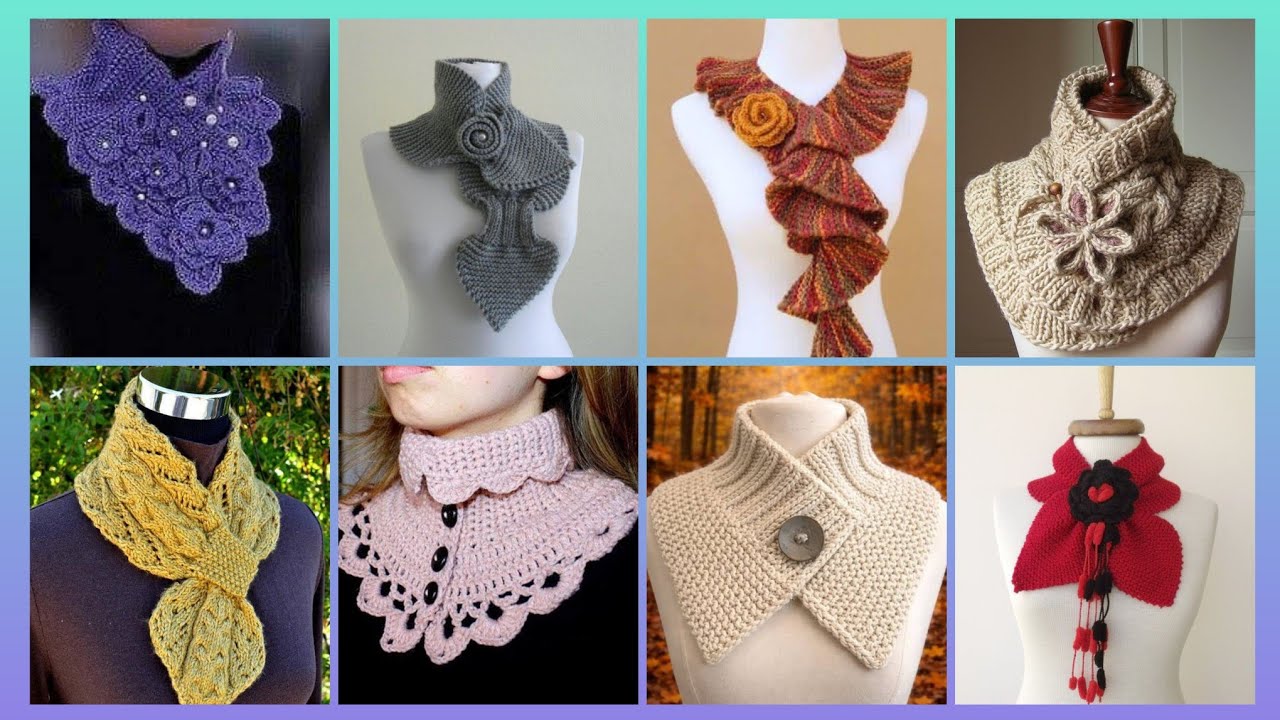 Impressive Elegant outstanding crochet pattern of handmade neck scraft outfits designs ideas