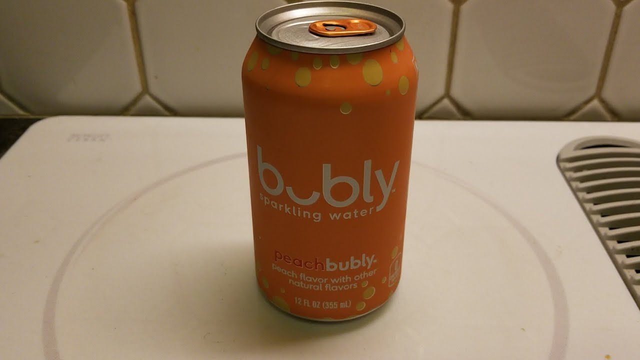 Giving zero calorie Peach flavored Bubly sparkling water a try (OFL 1589)
