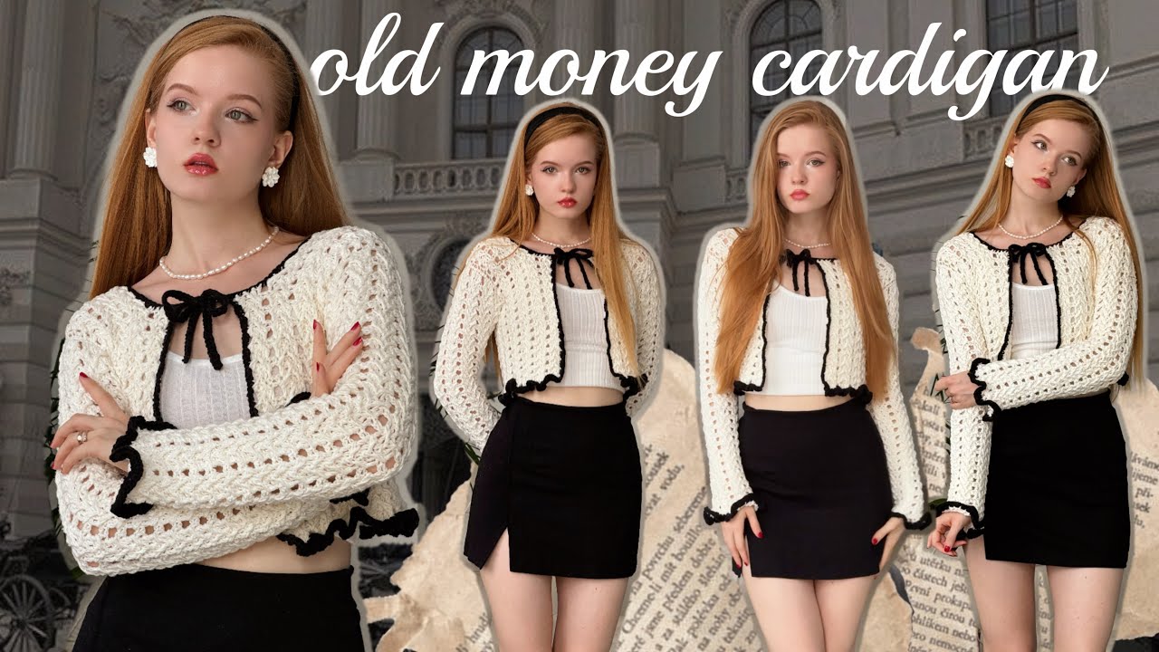 Crochet OLD MONEY cardigan 🖤/ tutorial