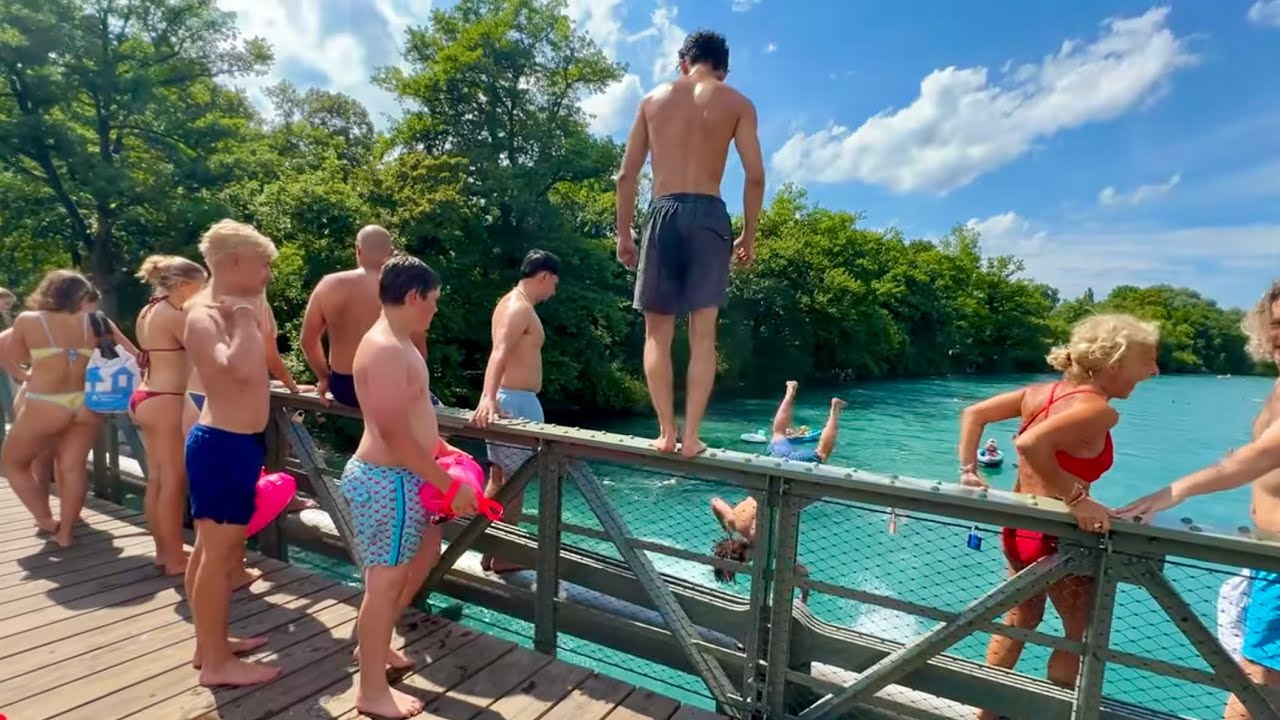 Everyone Must Try || Aare🇨🇭Weekend in Bern 📍Swimming Switzerland || 2025 || Marzili Bridge