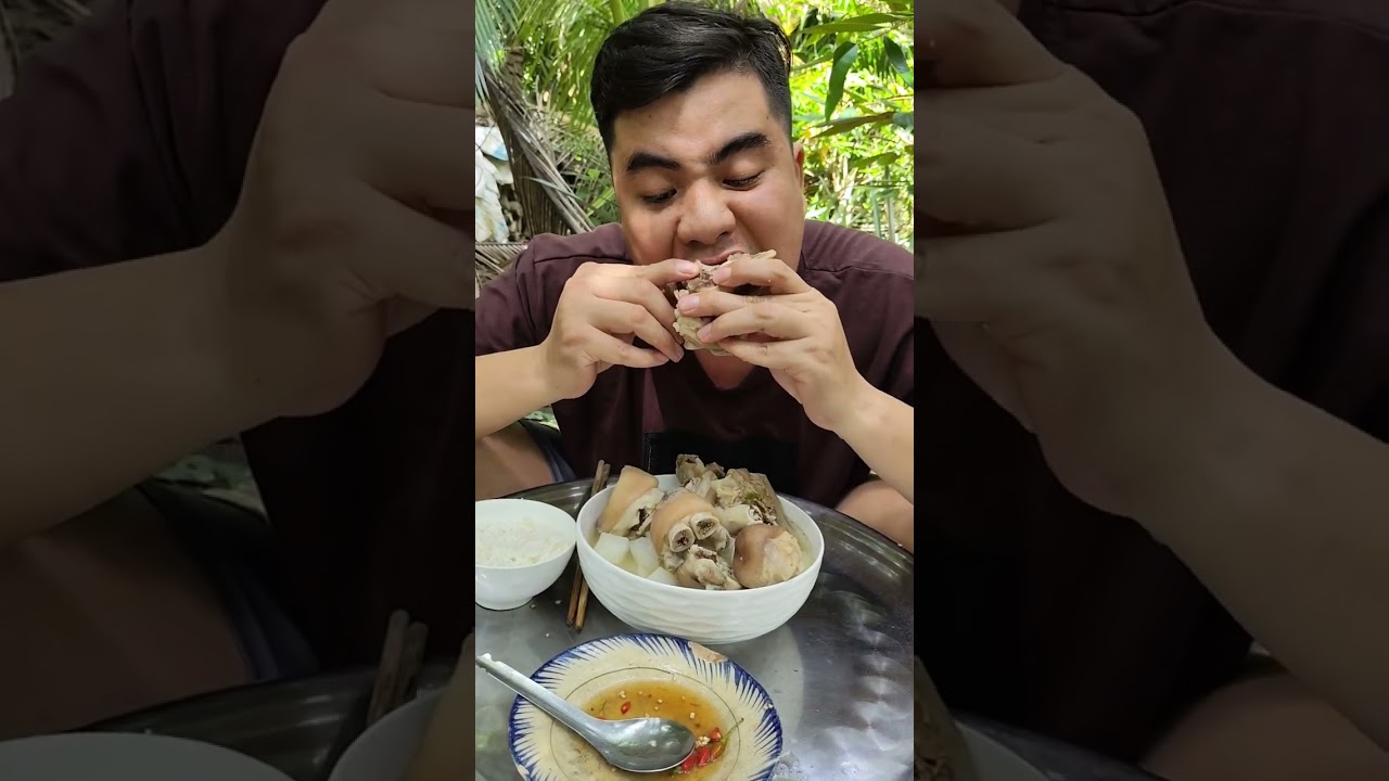 Hôm nay mình ăn giò heo hầm củ cải 