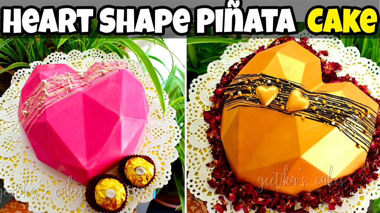 Piñata Cake बनाना सीखे Heart Shape में  | Learn How To Make Heart Shape Piñata Chocolate Cake Easily